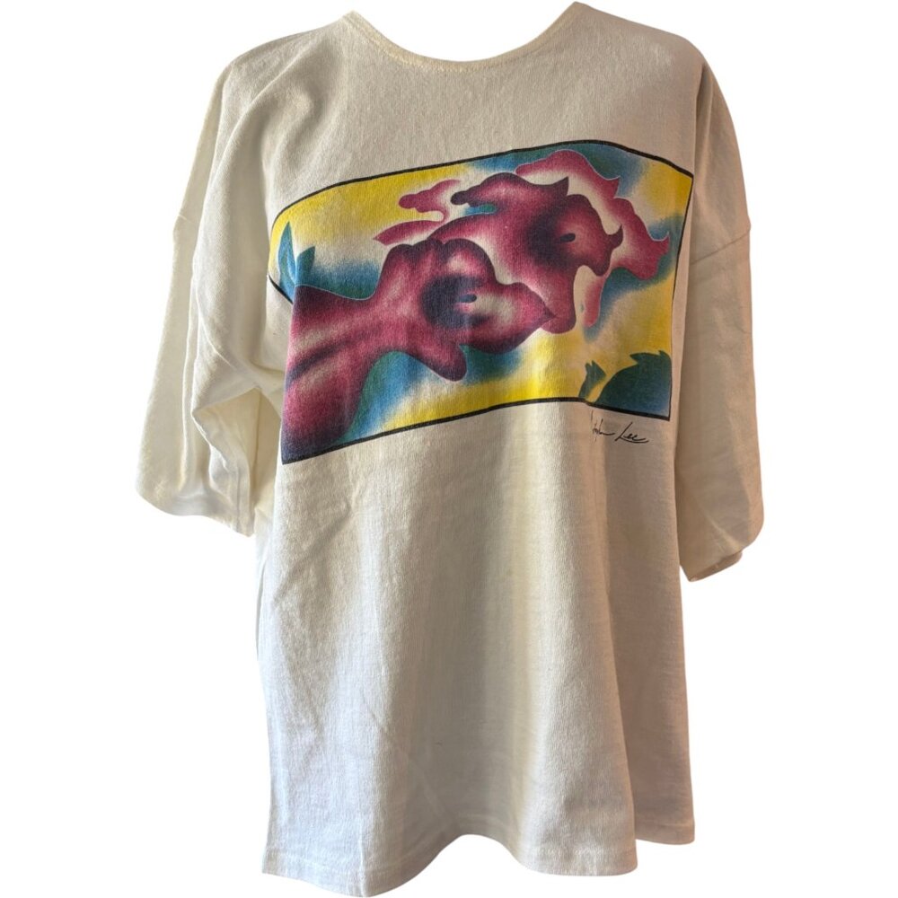Joie De Vie day n night intimates vintage women's Christopher Lee art sleepshirt